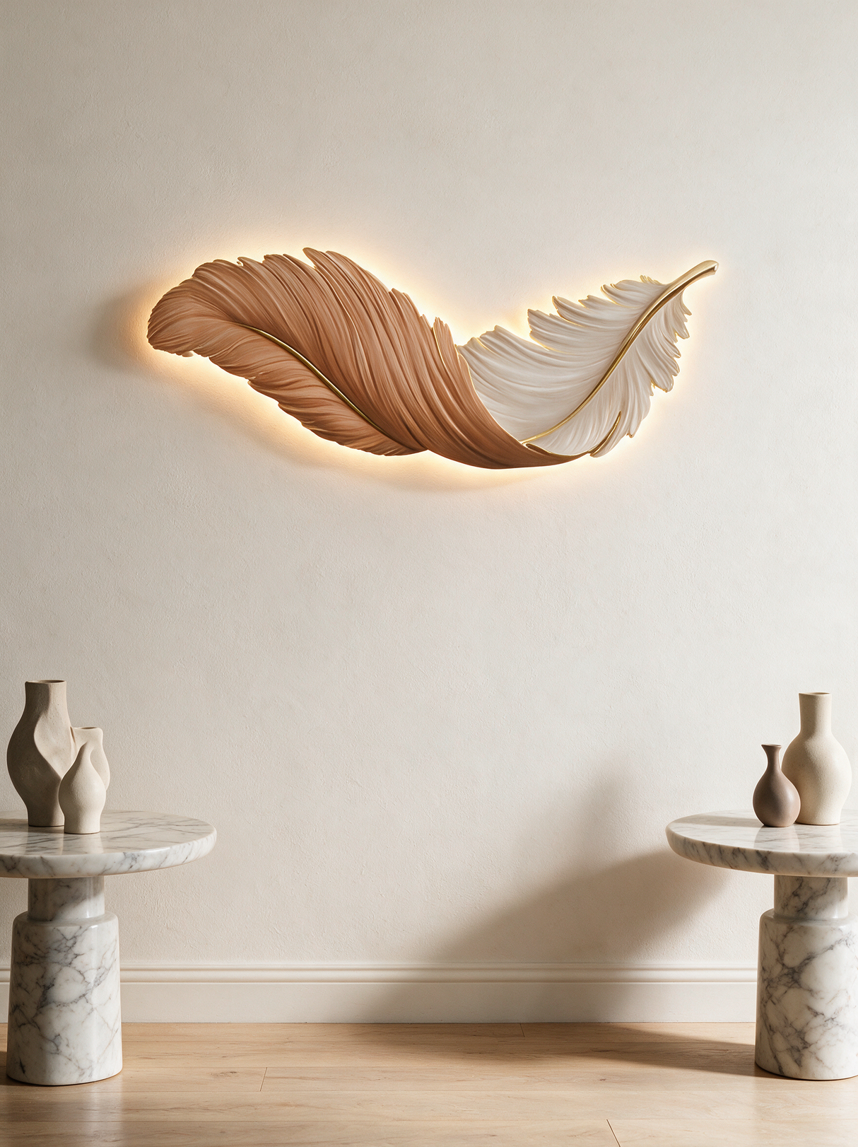 Art Deco Feather Wall Sconce