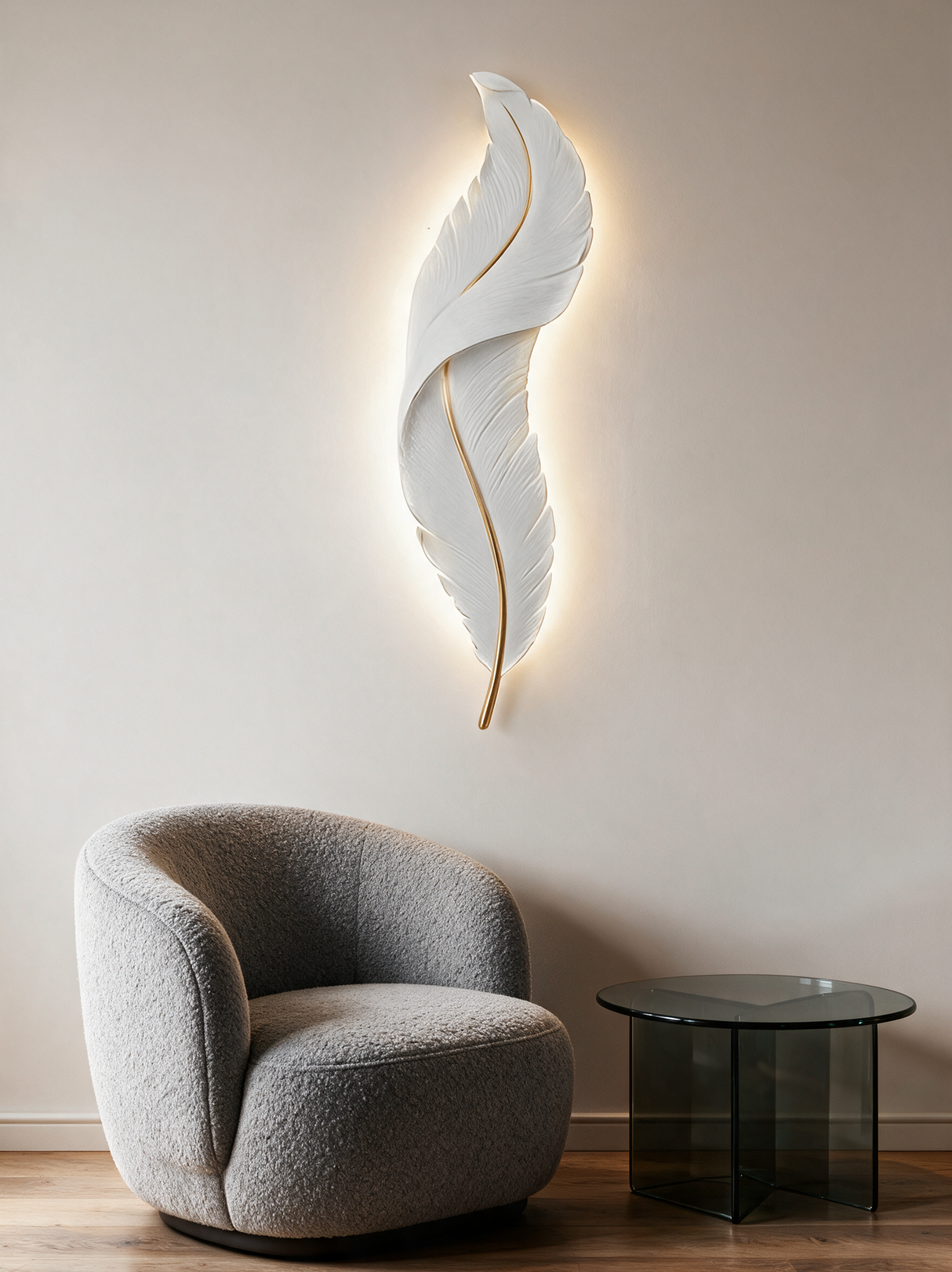 Elegant Feather Wall Light