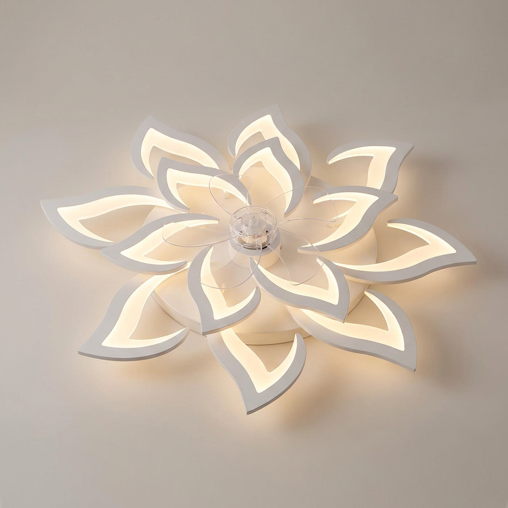 Decorative ceiling fan - White Double Flower style hero shot