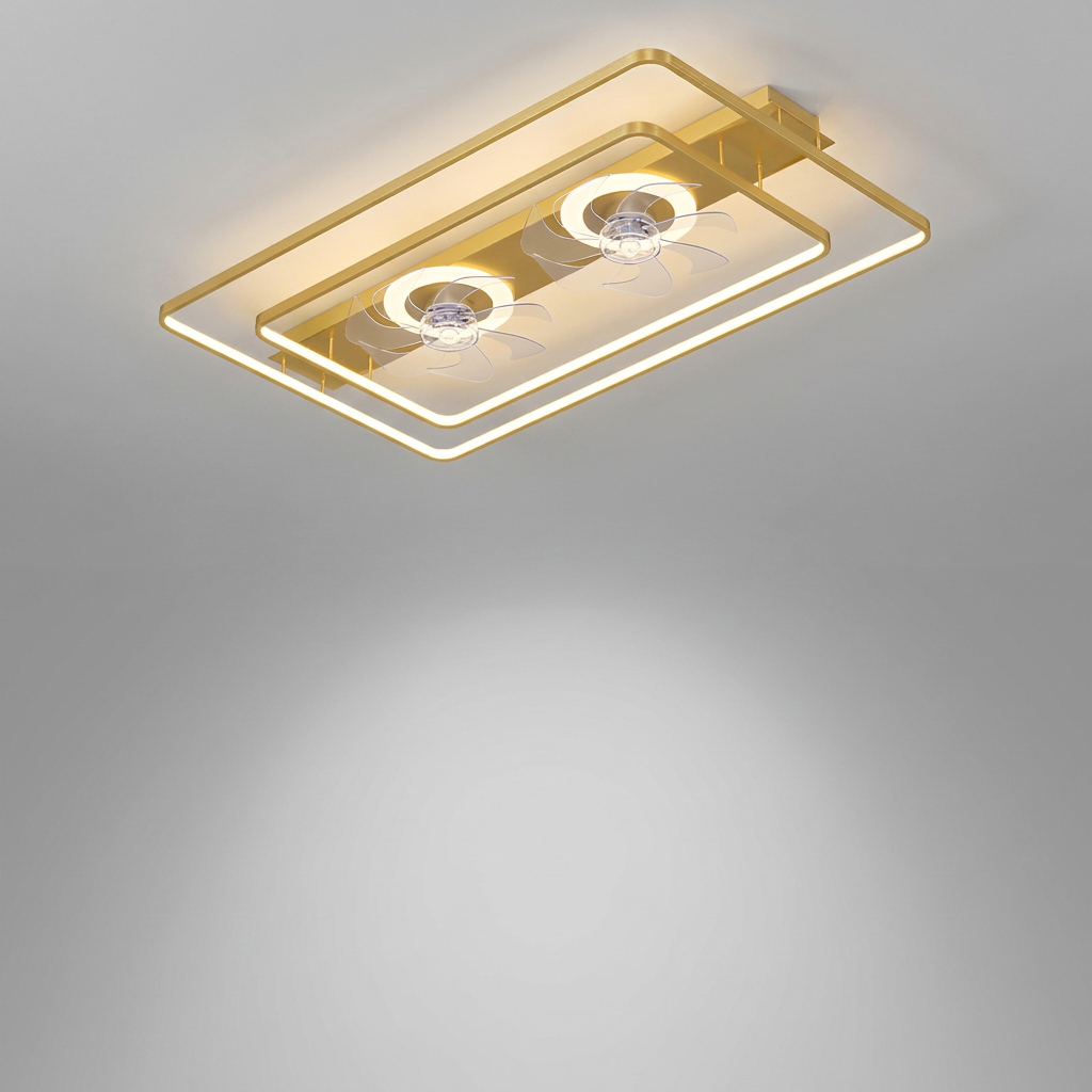 Dual head ceiling fan - Gold large hero shot