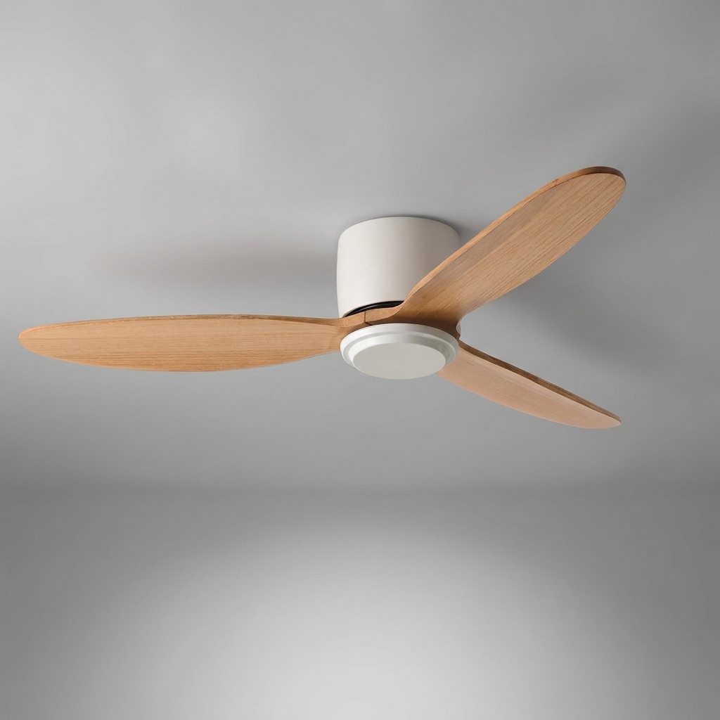 Natural wood ceiling fan - White Wood no-light hero shot
