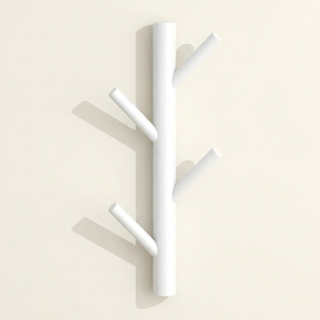 Branchio Tree-Branch Coat Rack — White, front view