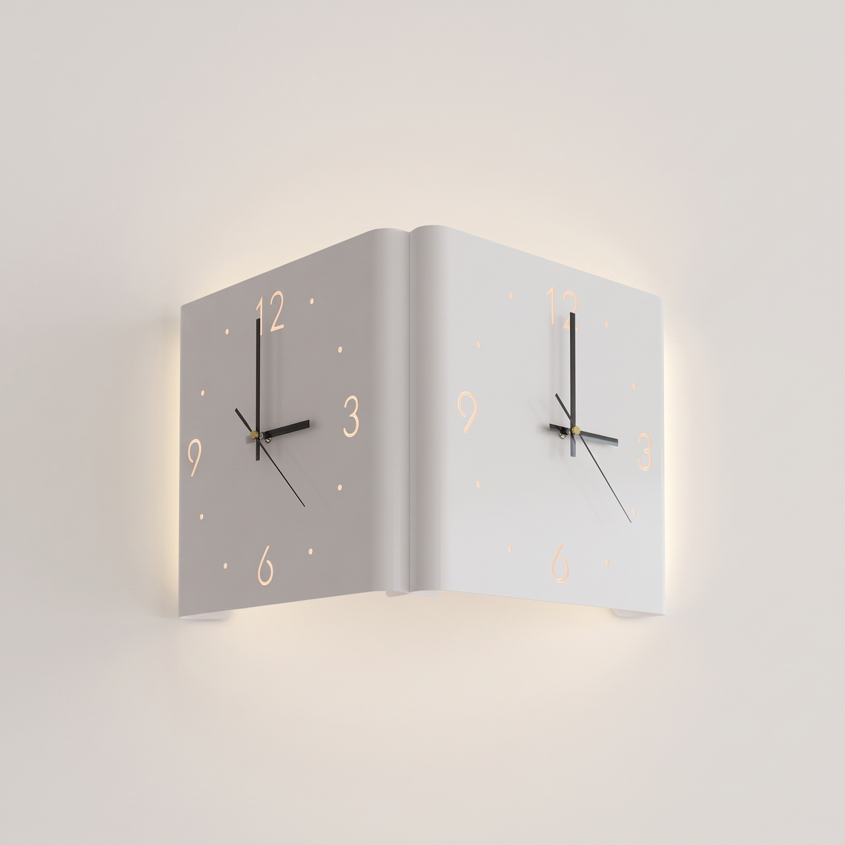 Glow Wall Clock Lamp — White Foldable