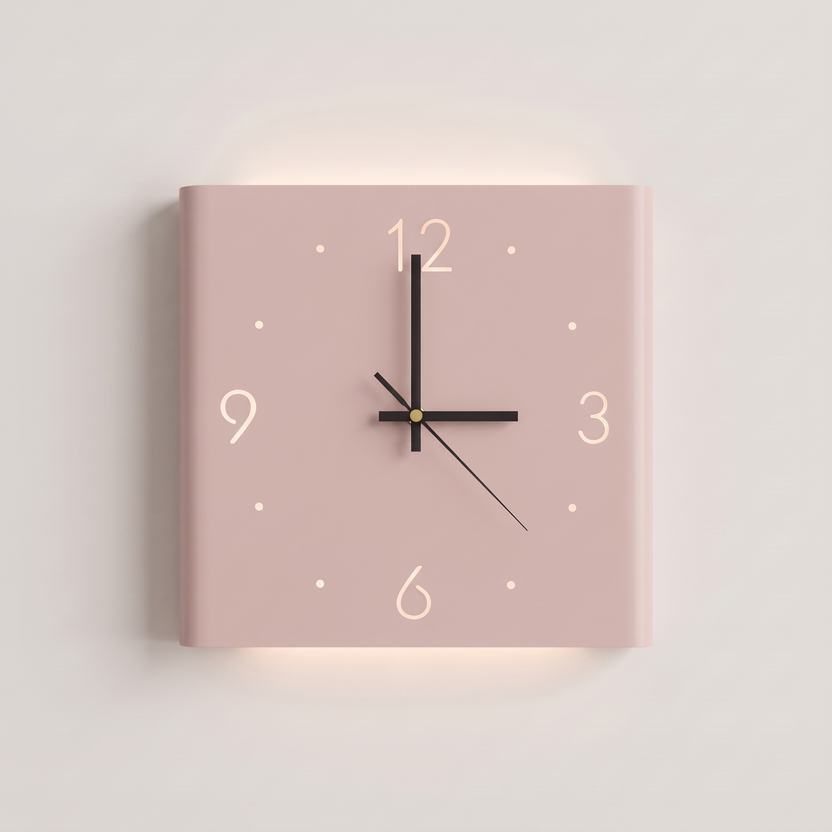 Glow Wall Clock Lamp — Pink Single Sided