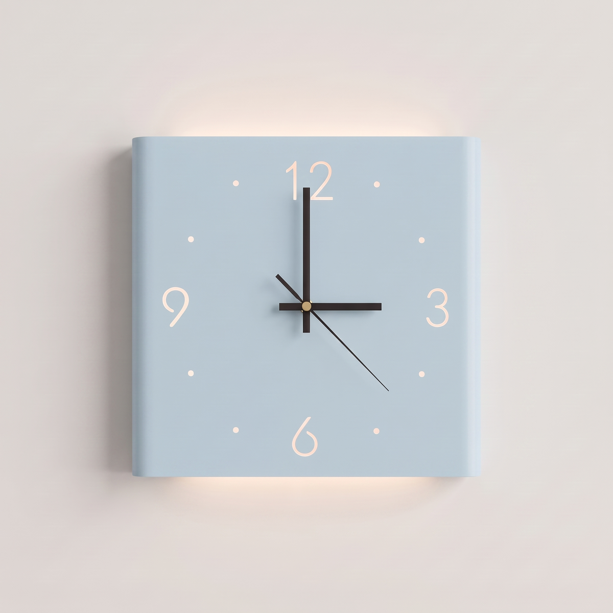 Glow Wall Clock Lamp — Blue Single Sided