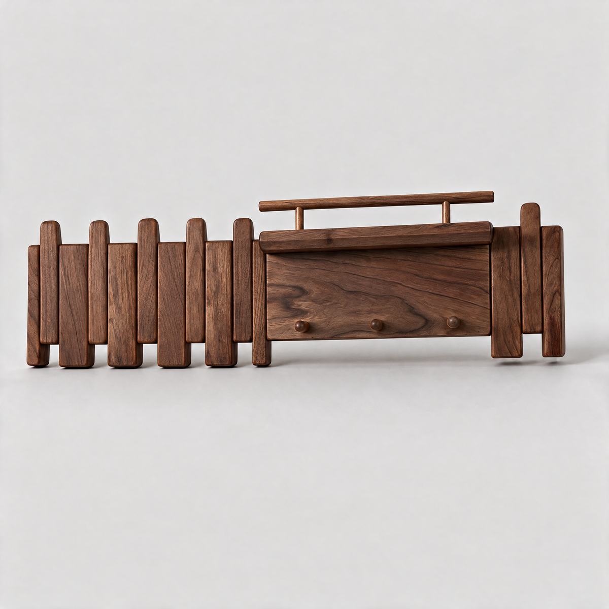 Cadence Oak Coat Rack — Walnut, 11 hooks