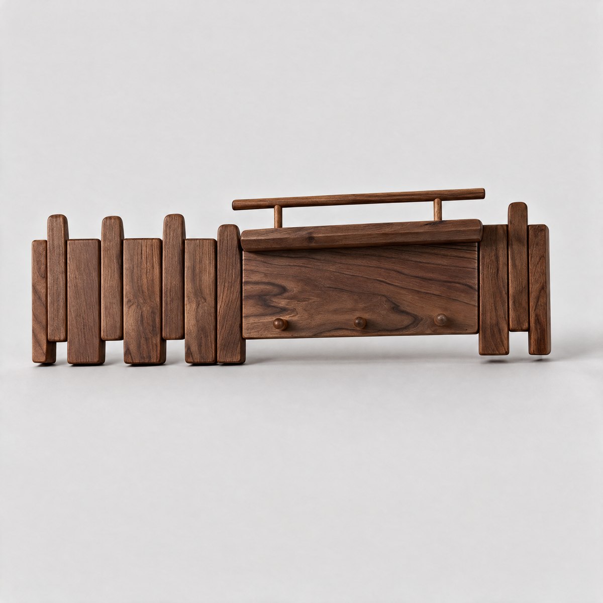 Cadence Oak Coat Rack — Walnut, 9 hooks