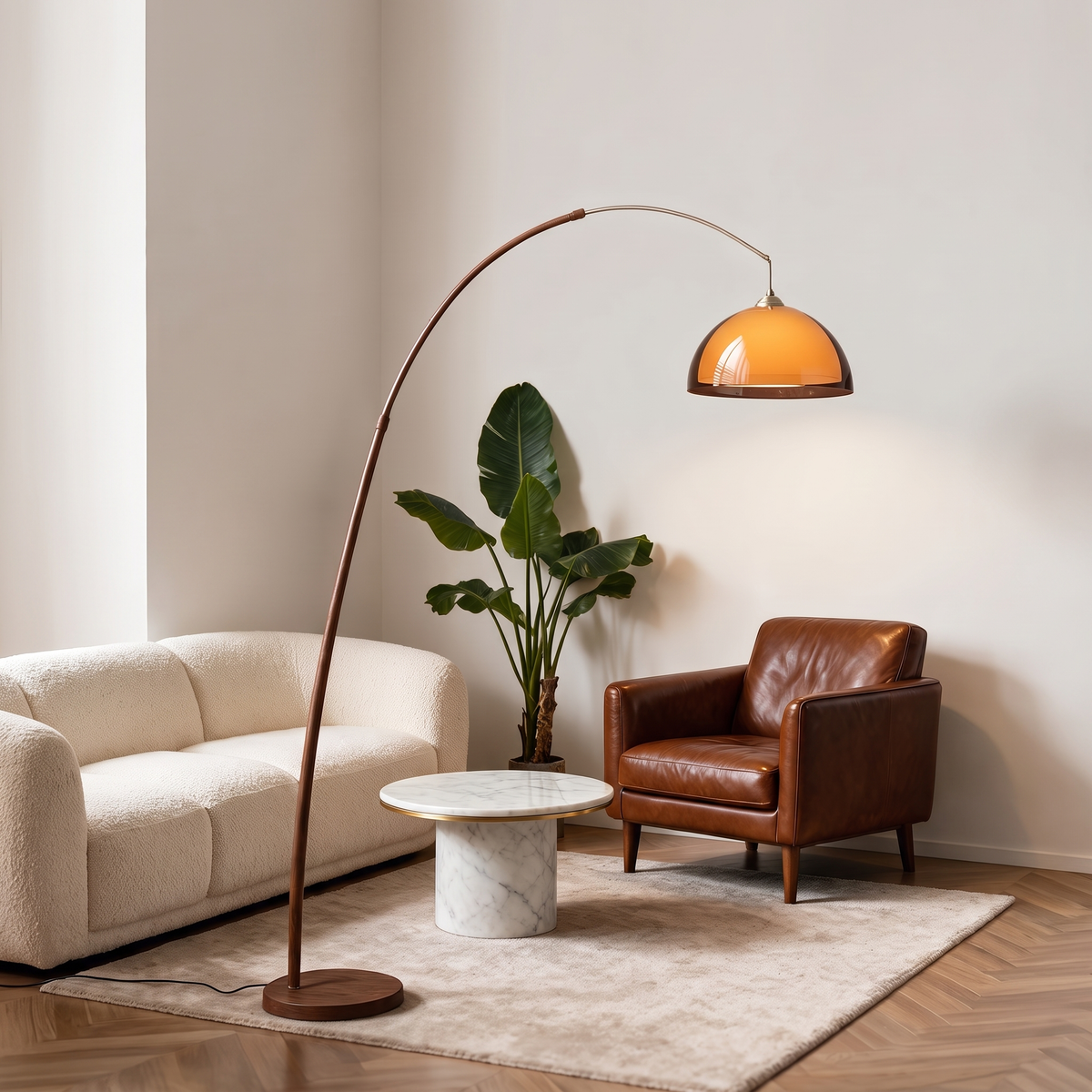 Linden Arc Floor Lamp — lifestyle