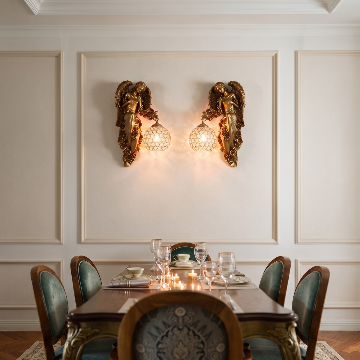 Seraphina Crystal Wall Sconce - lifestyle image in dining room