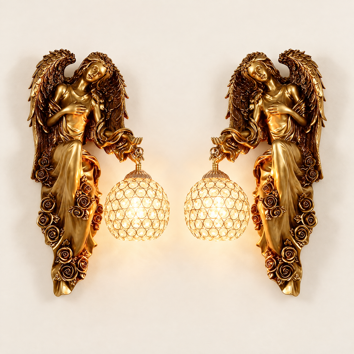Seraphina Crystal Wall Sconce - matching left and right pair hero product shot