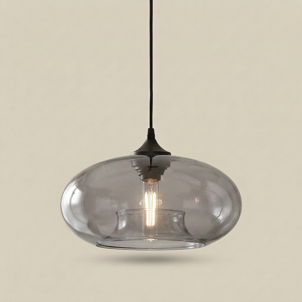 Tidewell Glass Pendant — Gray glass shade