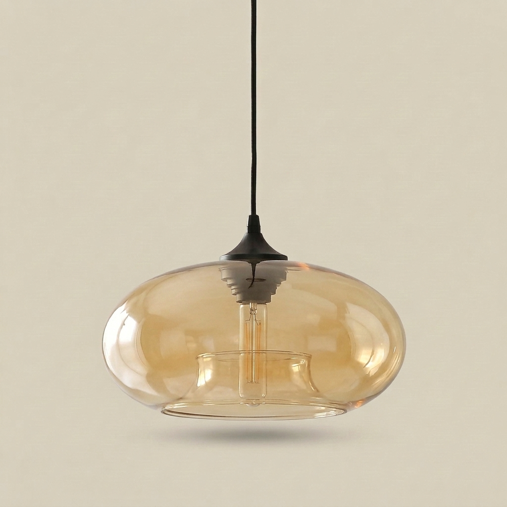 Tidewell Glass Pendant — Amber glass shade