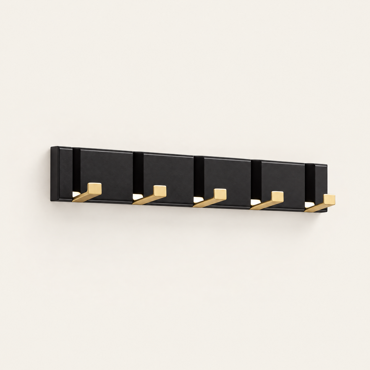 Foldable Hook Rack — Black/Gold, 5 hooks