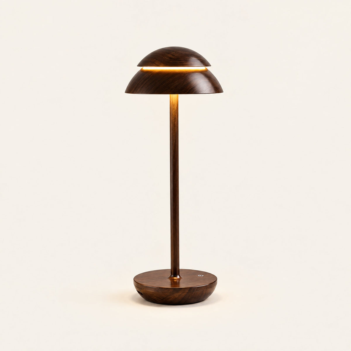 Nomad Cordless Table Lamp — Walnut finish, front view