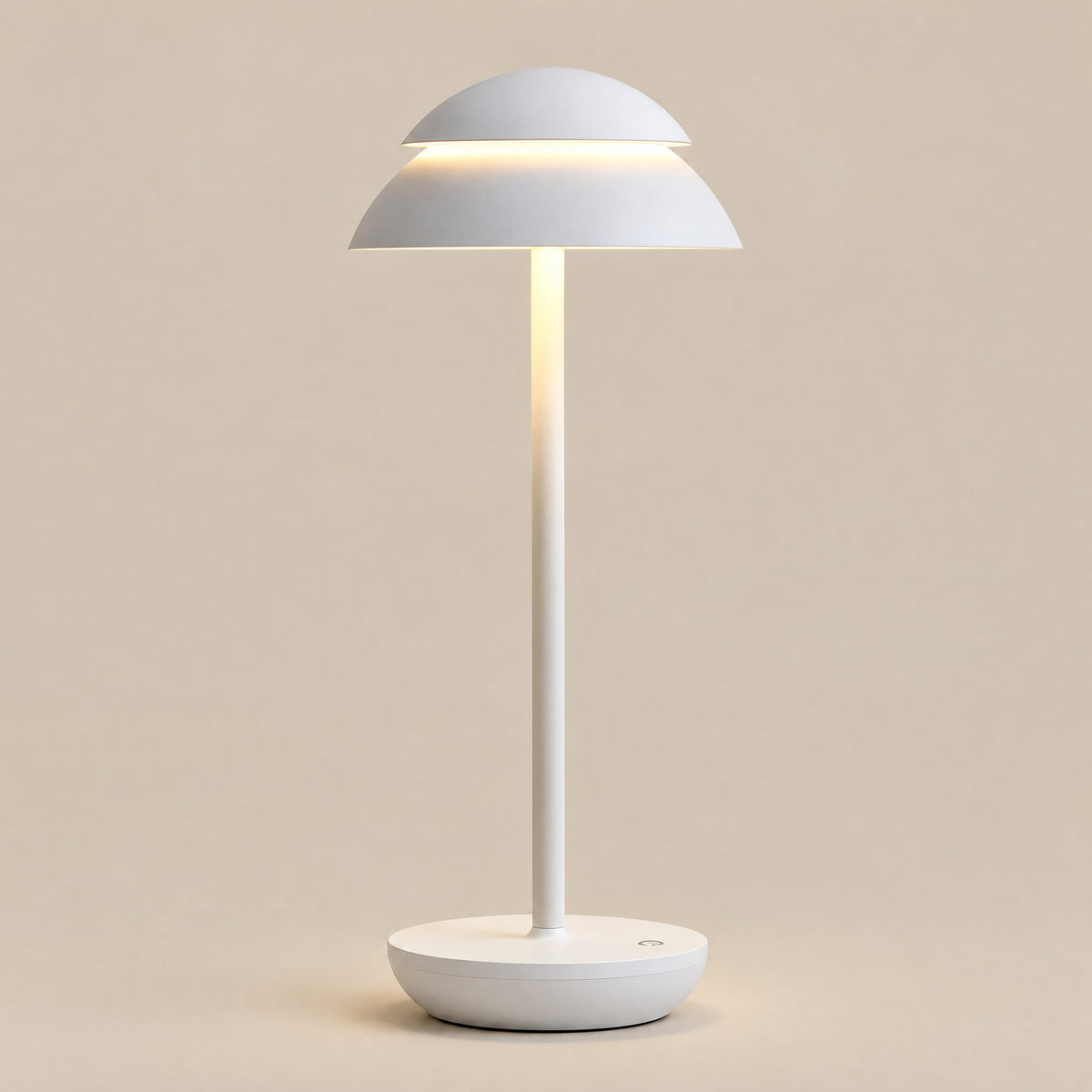 Nomad Cordless Table Lamp — White finish, front view