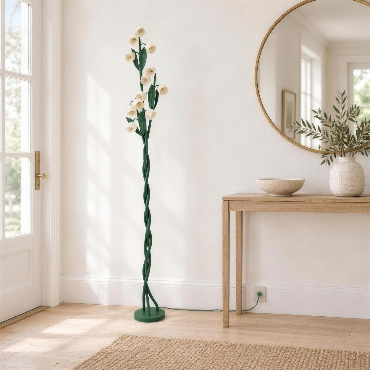 Orchid Stem Floor Lamp — entryway console lifestyle