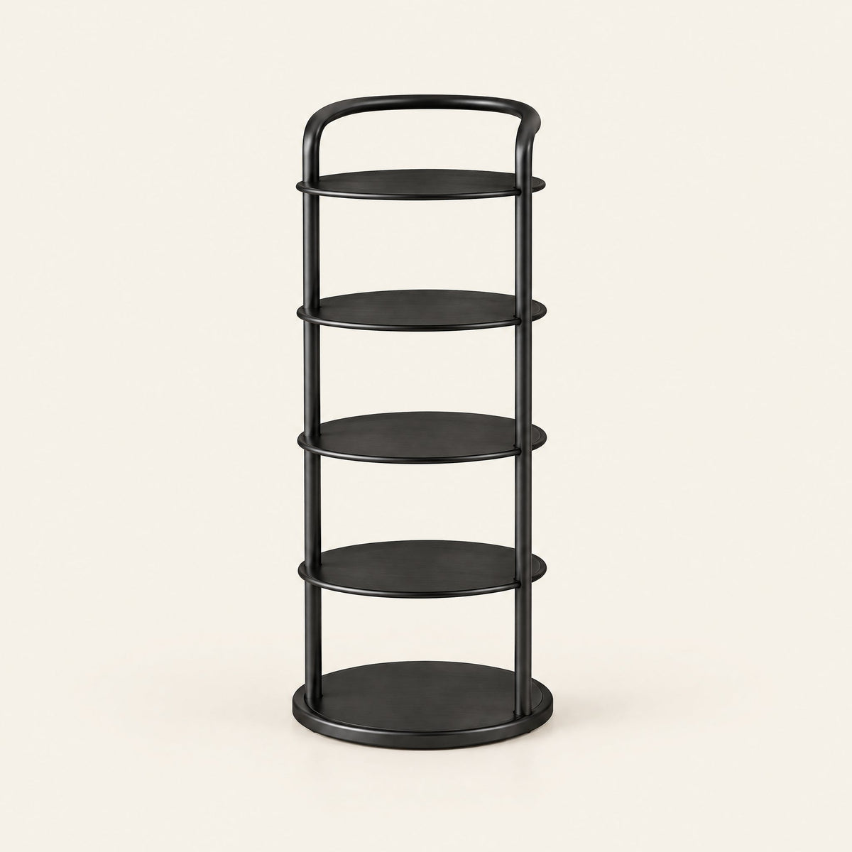 Vertex Round Shoe Rack — 5-Tier Black