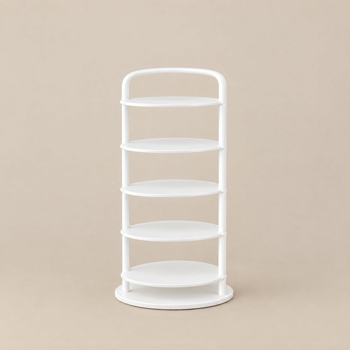Vertex Round Shoe Rack — 5-Tier White