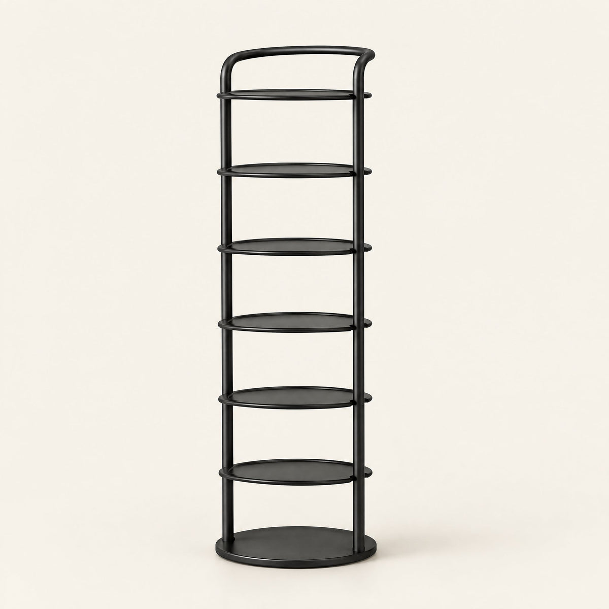 Vertex Round Shoe Rack — 7-Tier Black