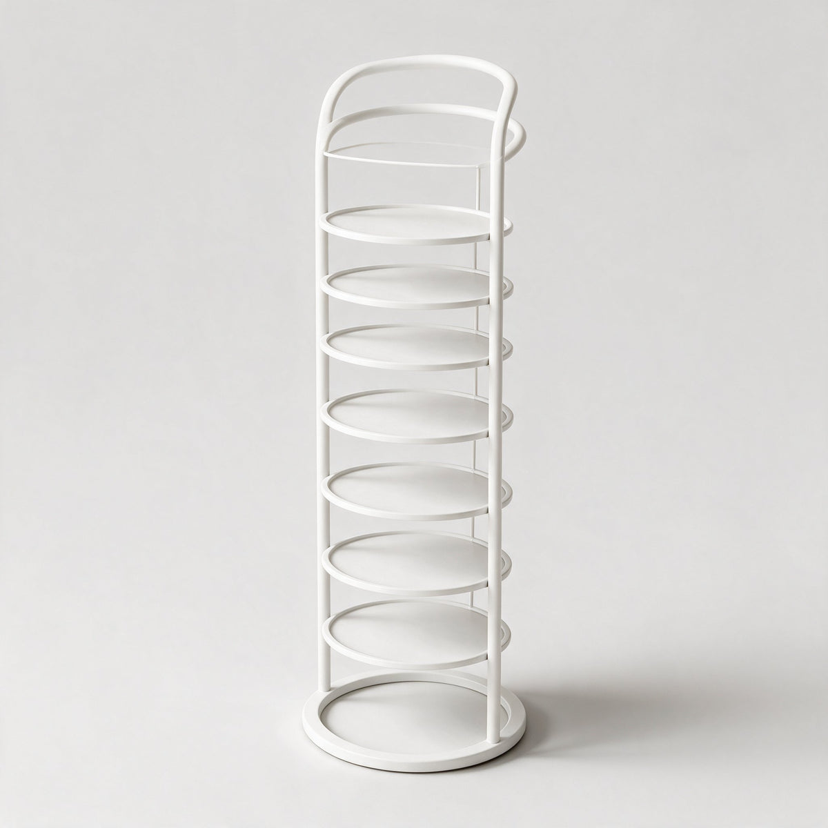 Vertex Round Shoe Rack — White finish