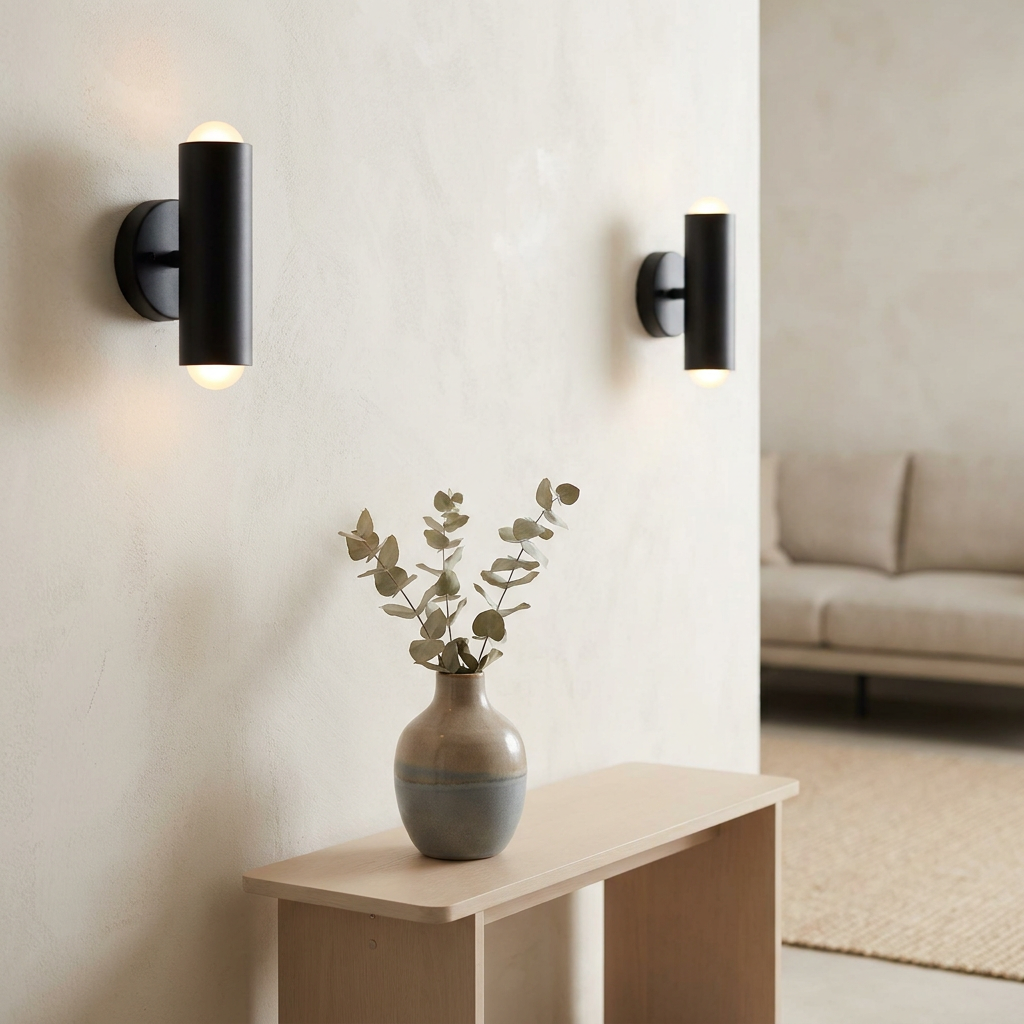 Wall Lights & Sconces collection — matte black sconces vignette