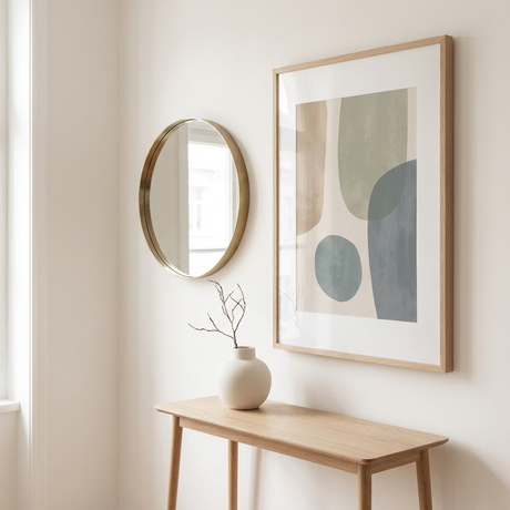 Wall Art & Mirrors collection — styled entryway wall vignette