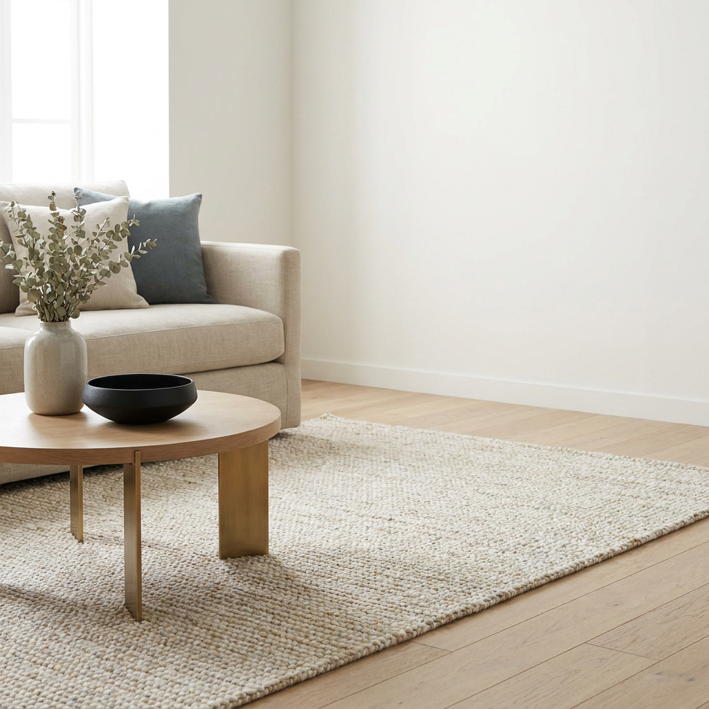 Area Rugs collection — living room floor rug vignette