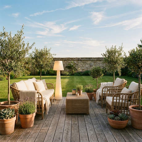 Outdoor Living collection - patio garden with grass and sky