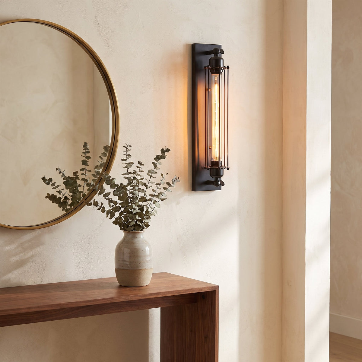 Flute Cage Wall Sconce — entryway