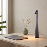 Spire Cone Table Lamp — Black, home office desk scene