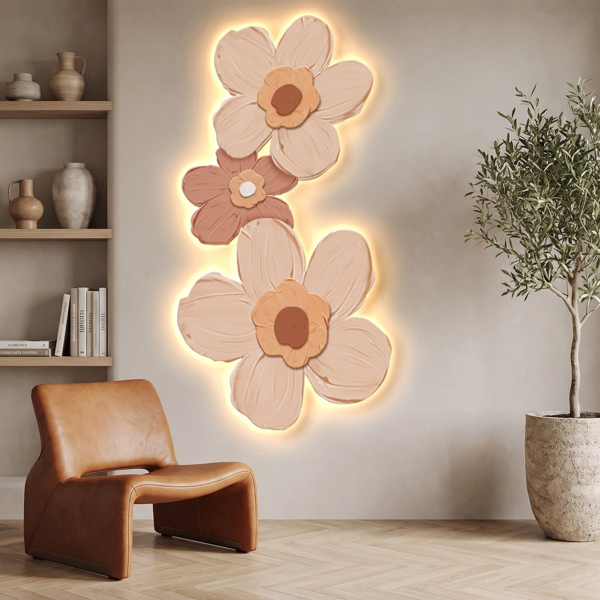 Petal Glow Wall Art — study nook, Style D