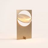 Horizon Disc Table Lamp — Titanium Gold lit