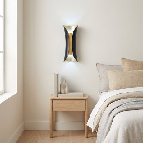 Gilt Leaf Wall Sconce — Black & Gold bedroom lifestyle
