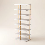 Spire Shoe Tower — hero, White 8-tier Full