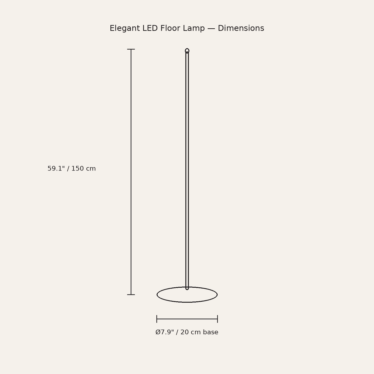 Stelo Slim Floor Lamp — dimensions