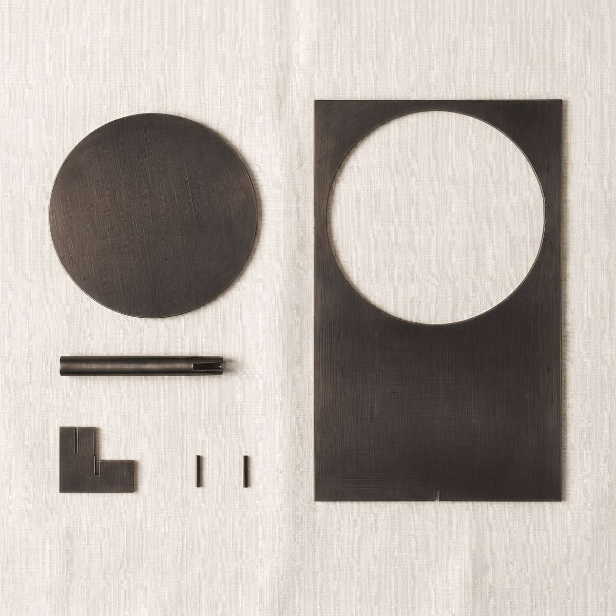 Horizon Disc Table Lamp — components flat lay