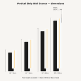 Vertical Strip Wall Sconce — dimensions, four lengths