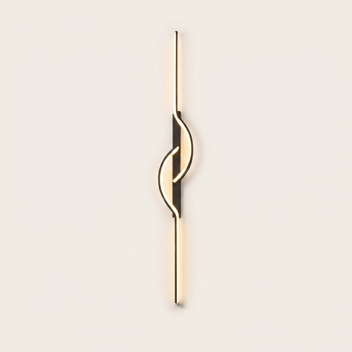Halo Bar Wall Sconce — hero, warm light, full length