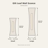Gilt Leaf Wall Sconce — Dimensions