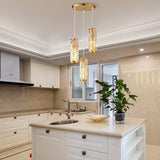 Prism Mini Pendant — gold 3-Light cluster in cream kitchen