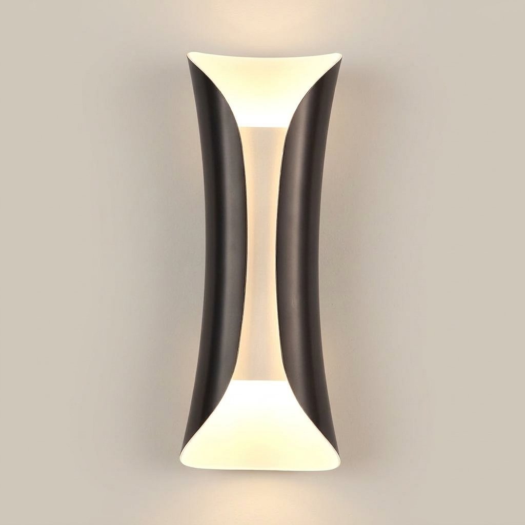 Gilt Leaf Wall Sconce — Black & White