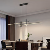 Meridian Strip Pendant — black dining room view