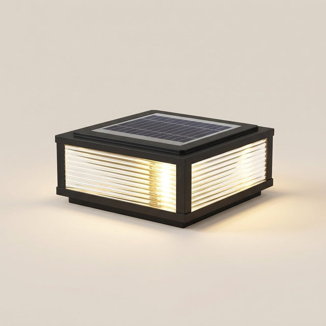 Sillar Ribbed Pillar Light — solar short post