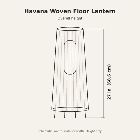 Havana Woven Floor Lantern — dimensions diagram