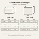 Sillar Ribbed Pillar Light — size diagram