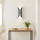 Gilt Leaf Wall Sconce — Black & White hallway lifestyle