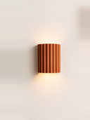 Ribbed Resin Wall Sconce — hero, Orange