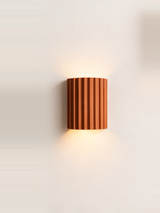 Ribbed Resin Wall Sconce — hero, Orange