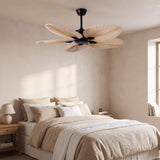 Palm Leaf Ceiling Fan — Coffee, bedroom