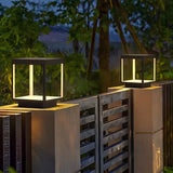 Frame Cube Pillar Light — lifestyle, entrance gatepost
